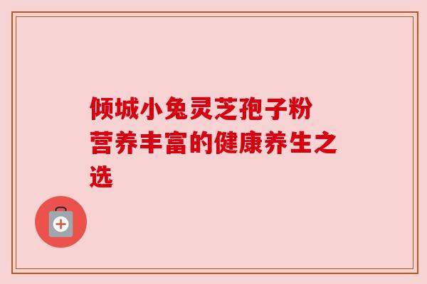 倾城小兔灵芝孢子粉 营养丰富的健康养生之选 倾城小兔灵芝孢子粉 营养丰富的健康养生之选